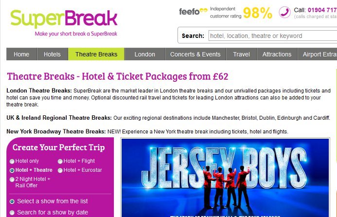 Book a theatre break from SuperBreak